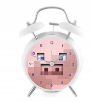 Budzik głośny z dzwonkami retro - Pink Pig