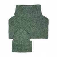 Komplet damski czapka i golf Pelly - ciepły i wygodny Butelkowa zieleń