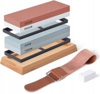 OSEŁKA DWUSTRONNA OSTRZENIE KAMIEŃ Wodny ZESTAW Ostrzałka do noży JAKOŚĆ