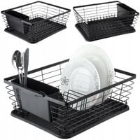 SUSZARKA DO NACZYŃ TALERZY CZARNA OCIEKACZ SZTUĆCE