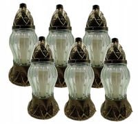 ZNICZE SZKLANE z WKŁADAMI PARAFINOWYMI ZNICZE TRADYCYJNE 6 SZT