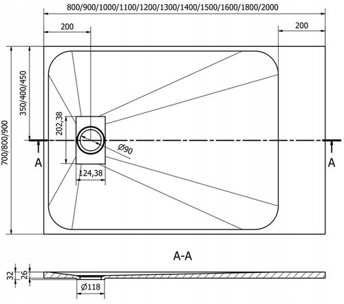 MEXEN HUGO BRODZIK PROSTOKĄTNY SMC STRUKTURA KAMIENIA 100 x 80 CM na Arena.pl