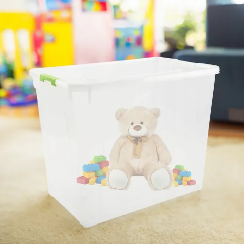 POJEMNIK PLASTIKOWY BOX 40L PRZEZROCZYSTY Z POKRYWKĄ DO PRZECHOWYWANIA na Arena.pl