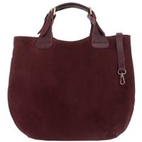 VERA PELLE torebka damska zamszowa shopper duża z paskiem V680 c.bordowa