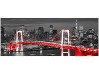 100X40CM TOKYO MOST TĘCZOWY CZERWIENI OBRAZ DRUK DREWNO