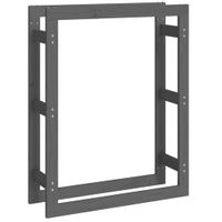 Stojak na drewno opałowe, szary, 80x25x100 cm, drewno sosnowe