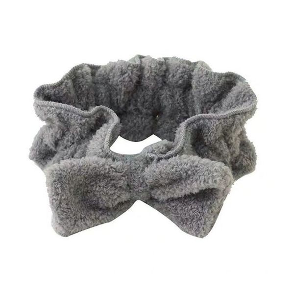 Opaska do włosów kosmetyczna szara kokarda zdjęcie 3