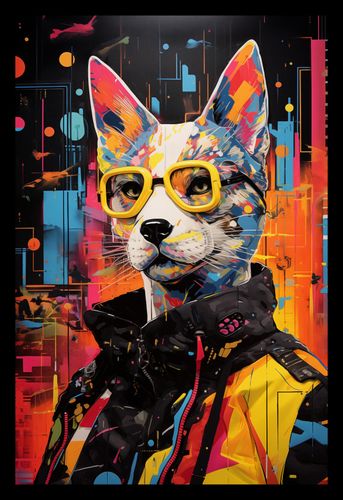 Plakat 20x30cm Kot w Miejskim Stylu na Arena.pl