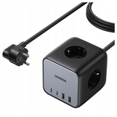 listwa zasilająca kostka eu ugreen cd268, 65w, 1.8m (czarny)