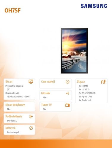 Samsung 75'' OH75F na Arena.pl