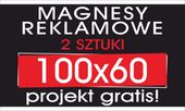 MAGNESY REKLAMOWE reklama magnetyczna na samochód 100x60 cm PROJEKT GRATIS