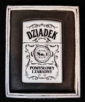 ELEGANCKA BIAŁA ZAPALNICZKA NA DZIEŃ BABCI I DZIADKA DLA DZIADKA Prezent