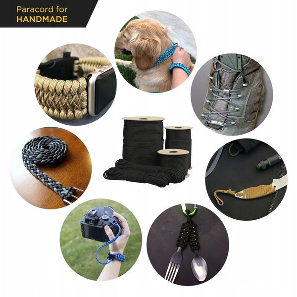 Linka EDCX 4mm Paracord 550 - (Dark Gray, 30 m) zdjęcie 5