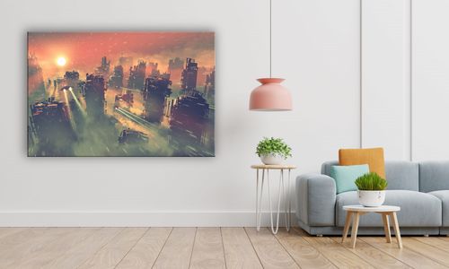 OBRAZ NA PŁÓTNIE 062 Miasto przyszłości 40x30cm na Arena.pl