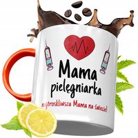 Kubek Pomarańczowy Dla Mamy Mamusi Dzień Mamy Z Nadrukiem Ze Zdjęciem