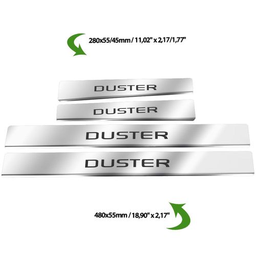 Listwa progowa DACIA DUSTER MK2 Stal nierdzewna 304 połysk z czarnymi liter na Arena.pl