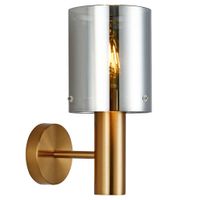 Kinkiet LAMPA skandynawska SARDO WL-5581-1A-BRO+SG Italux szklana OPRAWA ścienna tuba okrągła loftowa mosiądz przydymiona