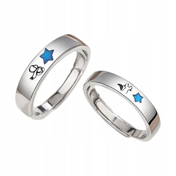 Pierścionki srebrne mały książę i lis regulowane zdjęcie 1