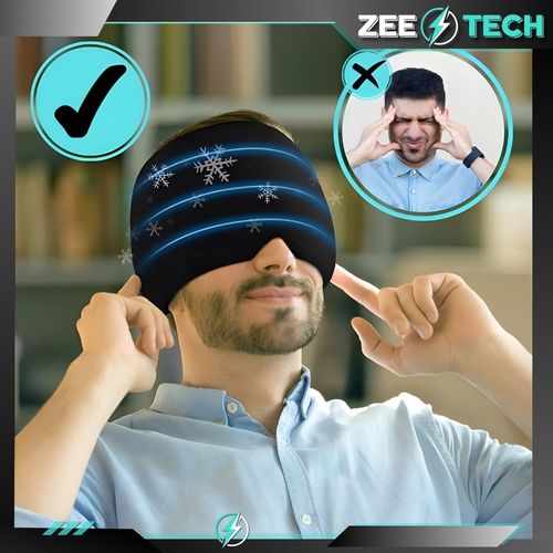 CZAPKA ŁAGODZĄCA NA BÓL GŁOWY MIGRENĘ MASKA CHŁODZĄCA KOMPRES ŻELOWY OKŁAD na Arena.pl