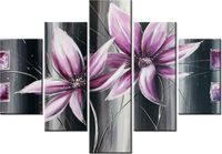 70 100CM OBRAZ 5 ELEM ZGRANY DUET DRUK PŁÓTNO