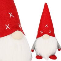 Skrzat 22cm ozdoba świąteczna, mikołaj, krasnal świąteczny, gnom czerwono-szary