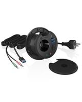 Hub USB ICY BOX Hub biurkowy 4 portowy z gniazdem Schuko