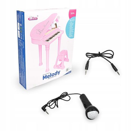 PIANINKO DLA DZIECI EDUKACYJNE ORGANKI NAUKA GRY MIKROFON PIANINO + TABORET na Arena.pl