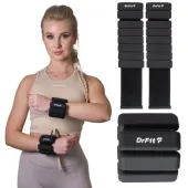 DrFit silikonowe obciążniki na kostki nadgarstki regulacja 2x 0,45kg czarne