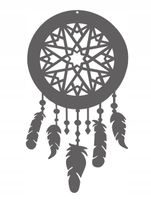 Ł3 Łapacz snów zawieszka ozdoba ażur dekor c. szar