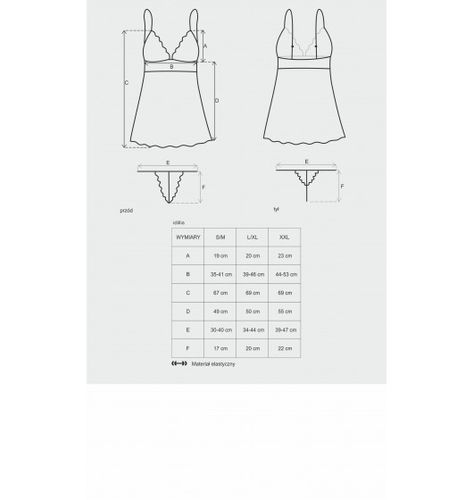 Idillia Babydoll I Stringi Czarne S/M na Arena.pl