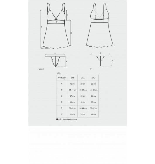Idillia Babydoll I Stringi Czarne S/M zdjęcie 2