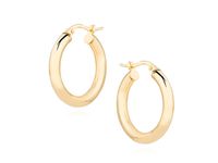 Eleganckie pozłacane srebrne kolczyki gładkie koła kółka polerowane połysk srebro 925 G0097G