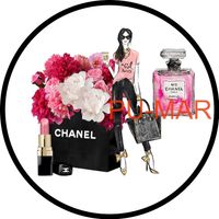 Opłatek na tort KOSMETYKI Szampan Malowidła Kobieta Postać Tekst Gratis