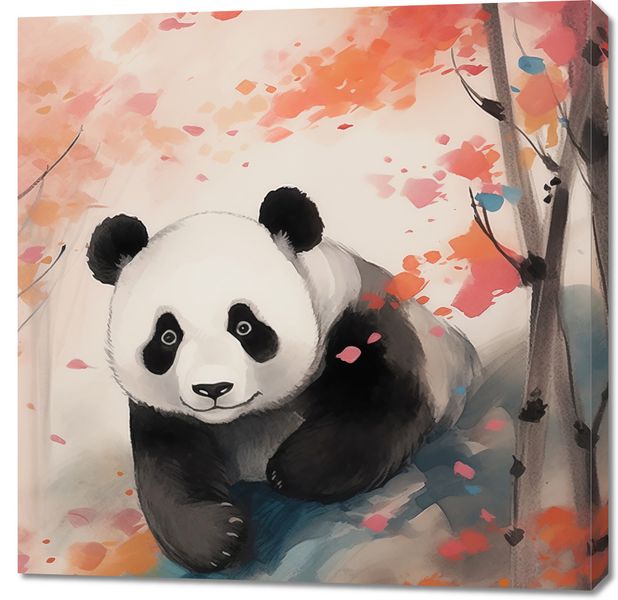 Obraz 90x90cm Panda wśród Klonów zdjęcie 1