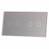 PANEL SZKLANY 2+2 (2 PUSZKI) - SREBRNY LIVOLO