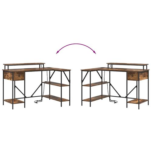 Biurko Wędzony dąb 120 x 79 x 86.5 cm Materiał drewnopochodny na Arena.pl