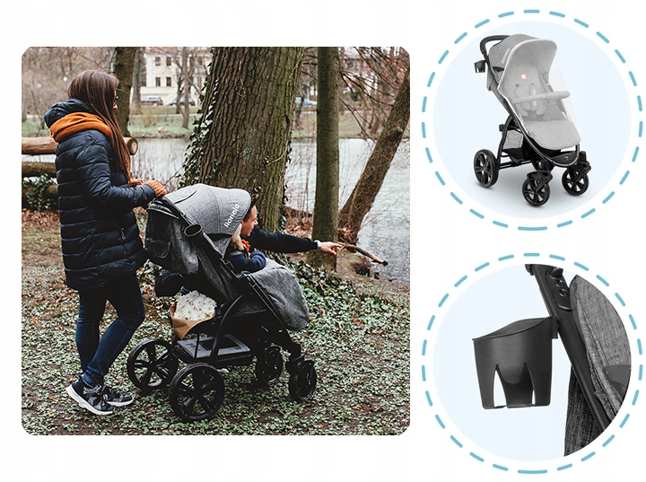 Wózek Spacerowy Lionelo Annet Moskitiera Duże Koła zdjęcie 8