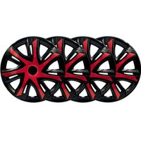 4x Kołpaki 15 NRM N-POWER CZARNO CZERWONE TUNING