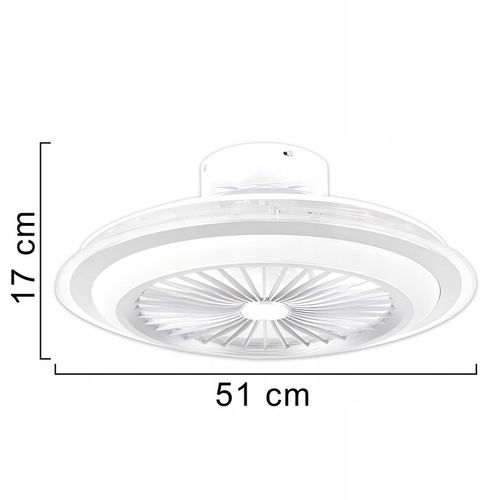 WENTYLATOR SUFITOWY WIATRAK PLAFON LAMPA LED 51 CM DUŻY APLIKACJA na Arena.pl