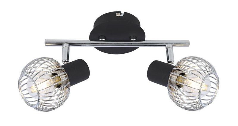 Oslo listwa 2x40W E14 czarny/chrom zdjęcie 1