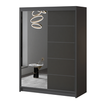 Szafa przesuwna MILAN III z lustrem 150 - CZARNY