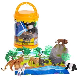 Zwierzęta safari edukacyjne 7szt + mata i akcesori