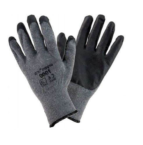 Rękawice GRUBE polycotton+lateks 9/L szaro-czarne na Arena.pl