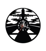 Zegar ścienny z płyty winylowej Samolot 4.7