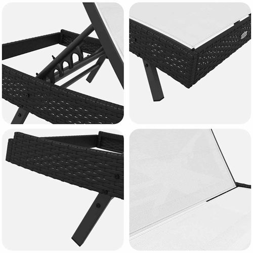 Leżaki 3 pcs Czarny i Biały 40 x 40 x 40.5 cm polirattan na Arena.pl