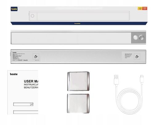 BOSTE LAMPKA LED NOCNA Z CZUJNIKIEM RUCHU I ZMIERZCHU MAGNETYCZNA AUTO na Arena.pl