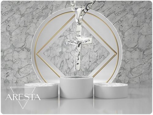 ŁAŃCUSZEK Z KRZYŻYKIEM KRZYŻ SREBRNY 925 DŁUGOŚĆ 55cm SPLOT GUCCI PUDEŁKO na Arena.pl