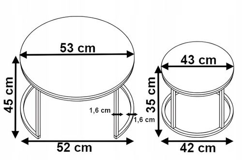 STOLIK KAWOWY OKRĄGŁY 2W1 BIAŁY MARMUR ZESTAW 2 STOLIKÓW KAWOWYCH na Arena.pl