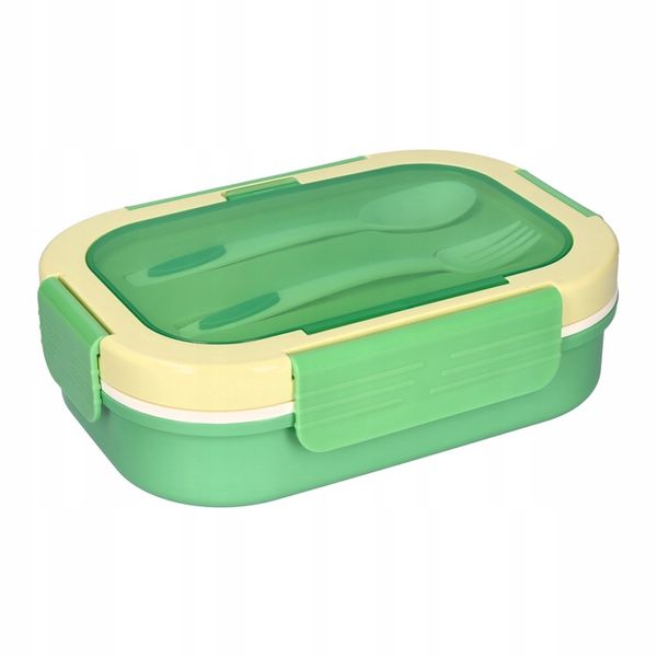 LUNCH BOX ŚNIADANIÓWKA LUNCHBOX 3 PRZEGRÓDKI SZTUĆCE POJEMNIK BOX DO SZKOŁY zdjęcie 1