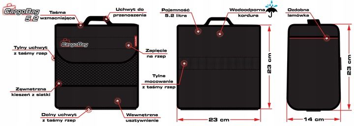 Organizer torba do bagażnika – CargoBag 5.2 zdjęcie 7